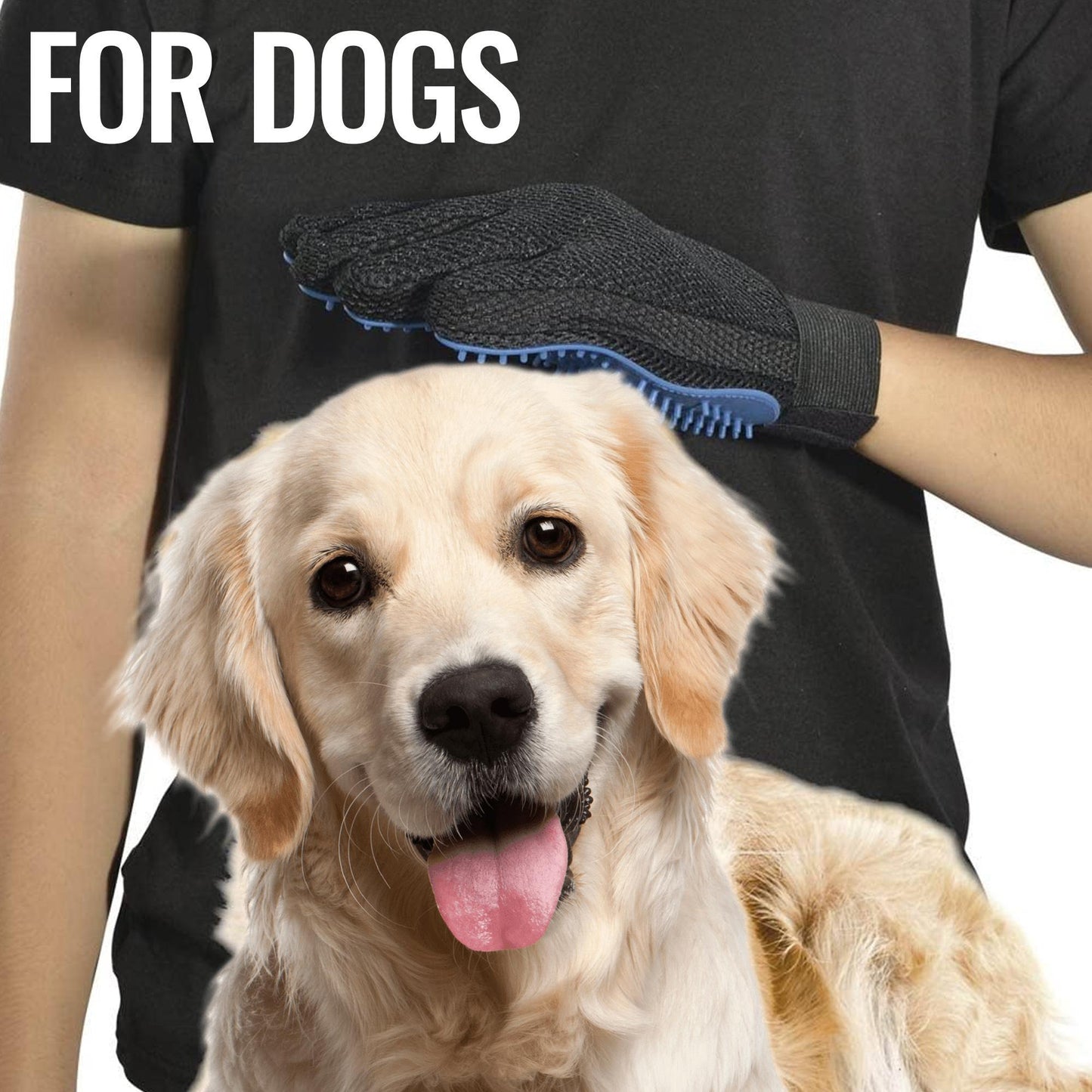 Pet Grooming Gloves – Deshedding Brush Mitt for Dogs, Cats & Horses