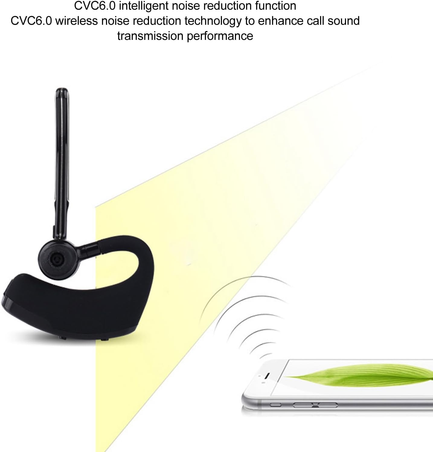 Bluetooth Earpiece with charging base – wireless noise cancelling headset on stand