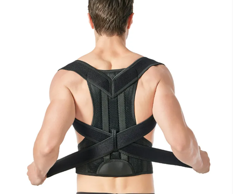 Man wearing Posture Support Belt – adjustable shoulder and upper back comfort strap