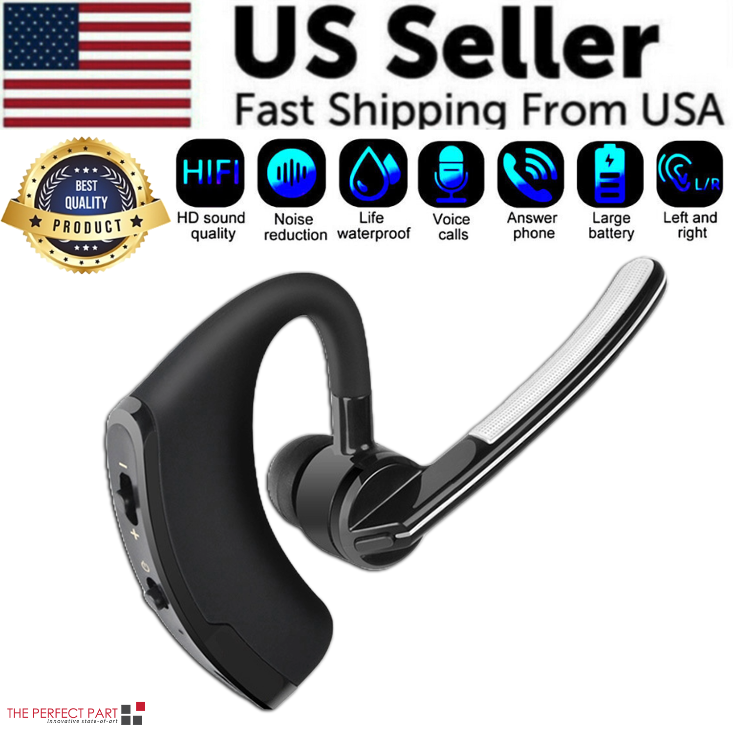 Bluetooth Earpiece – US Seller noise cancelling wireless headset bundle