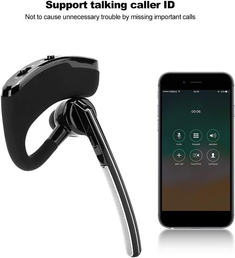 Bluetooth Earpiece connected to smartphone – wireless headset pairing demonstration