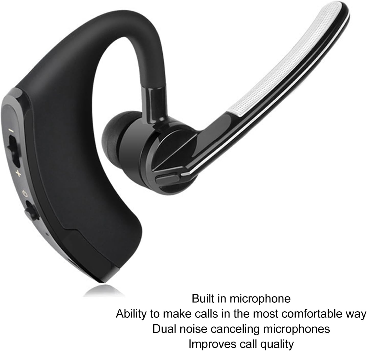 Bluetooth Earpiece side profile – slim lightweight wireless headset design