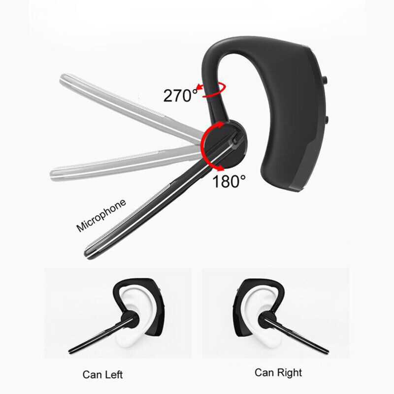 Bluetooth Earpiece front and back view – lightweight wireless noise cancelling headset